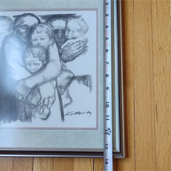 Signed Kathe Kollwitz Framed Etching Print The Mothers 14 X 17 - Picture 9 of 10